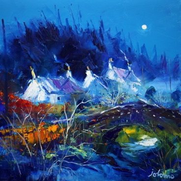 Misty Winter Eveninglight Old Aros Bridge Mull 20x20